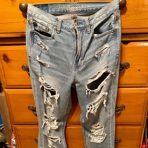 American Eagle distressed mom jeans